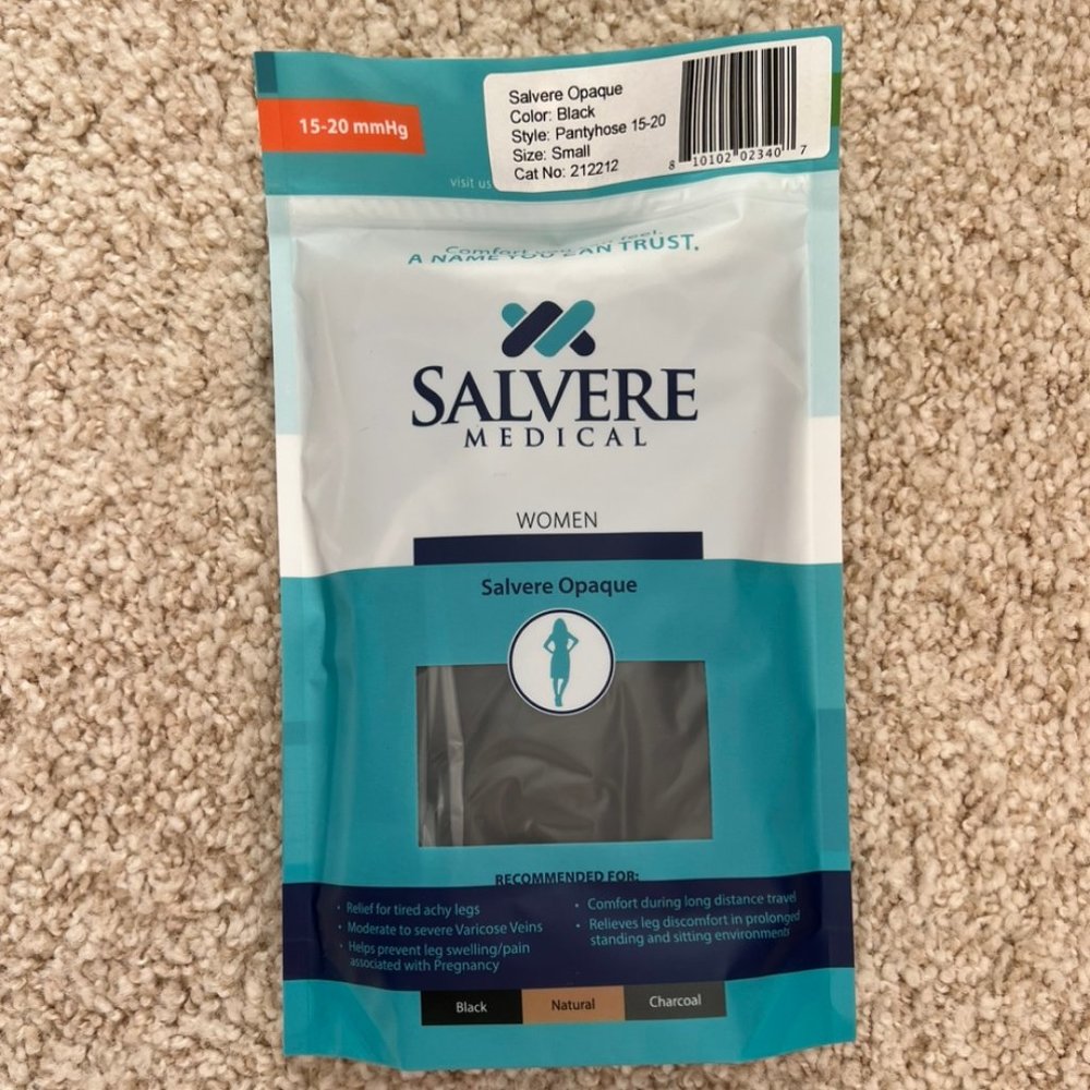 Salvere Medical Opaque compression support pantyhose, size S, black